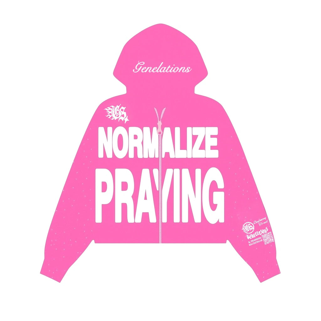Pink “Normalize Praying” Zip Up Hoodie